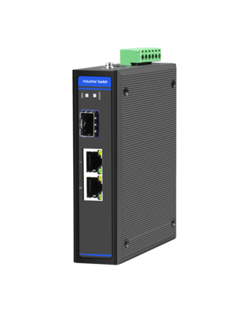 Industrial Ethernet Switch, 2 x 10/100/1000M Base-TX + Uplink 1 x 100/1000M Base-FX SFP