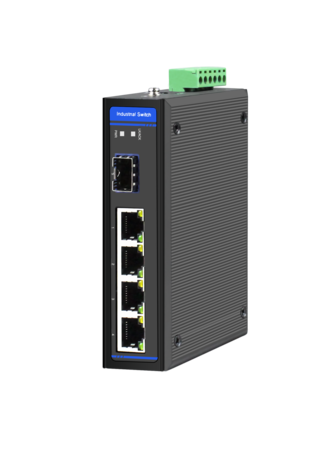 Industrial Ethernet Switch, 4 x 10/100/1000M Base-TX + Uplink 1 x 100/1000M Base-FX SFP
