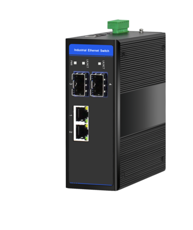 Industrial Ethernet Switch, 2 x 10/100/1000M Base-TX + Uplink 2 x 100/1000M Base-FX SFP