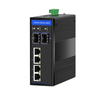 Industrial Ethernet Switch, 4 x 10/100/1000M Base-TX + Uplink 2 x 100/1000M Base-FX SFP